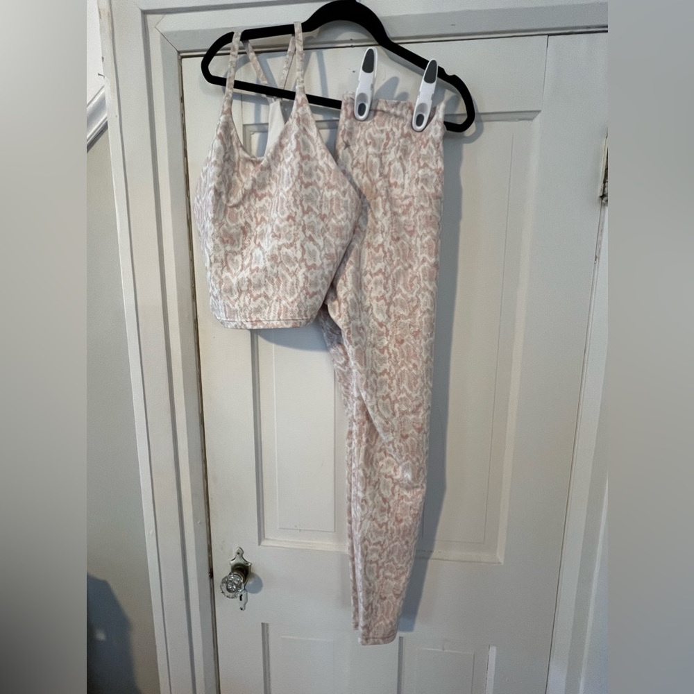 Blush Snakeskin Patterned Workout Set from Old Navy